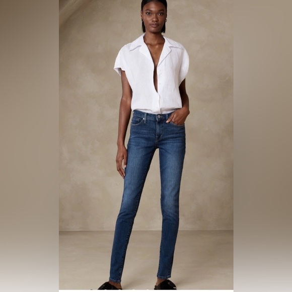 NWT Banana Republic Vintage Stretch Skinny Mid Rise Jeans Size 25 - Picture 3 of 11